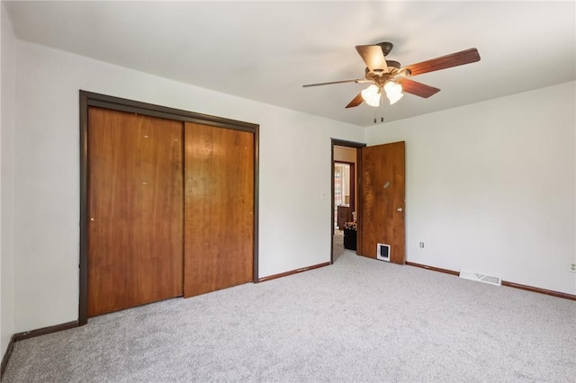 168 Debernardo Ln, Mahoning Twp, PA 16132 - unfurnished bedroom with carpet flooring, a closet, and a ceiling fan