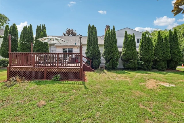 168 Debernardo Ln, Mahoning Twp, PA 16132 - view of green lawn with a deck