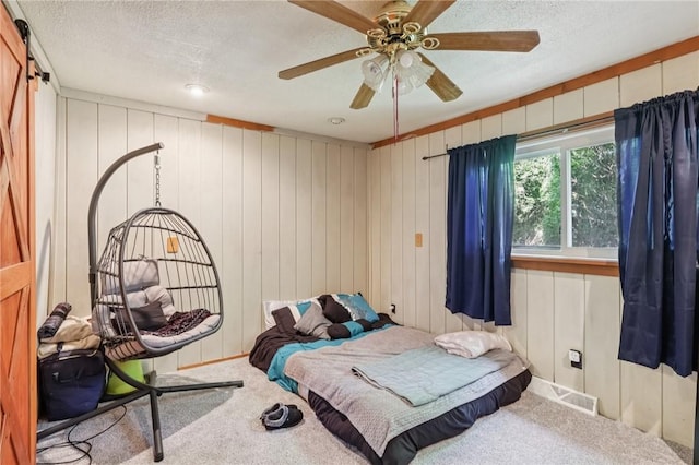 168 Debernardo Ln, Mahoning Twp, PA 16132 - bedroom with carpet, a textured ceiling, and a ceiling fan