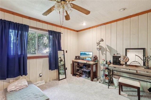 168 Debernardo Ln, Mahoning Twp, PA 16132 - carpeted bedroom featuring a textured ceiling and ceiling fan