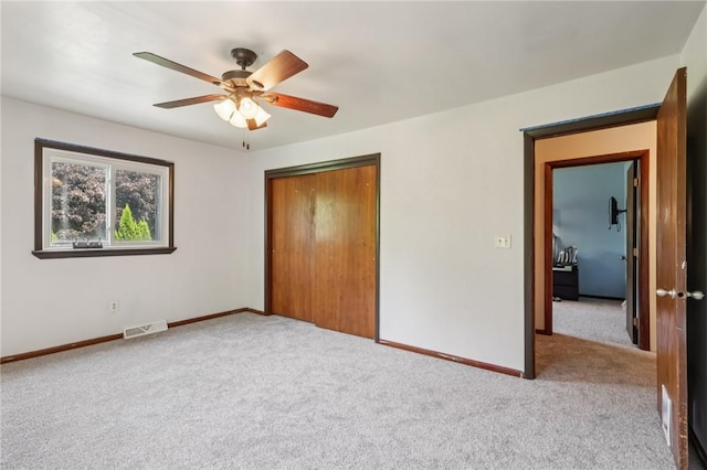 168 Debernardo Ln, Mahoning Twp, PA 16132 - unfurnished bedroom with carpet, a closet, and a ceiling fan