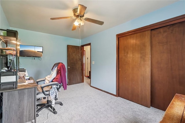 168 Debernardo Ln, Mahoning Twp, PA 16132 - office area with carpet flooring and a ceiling fan