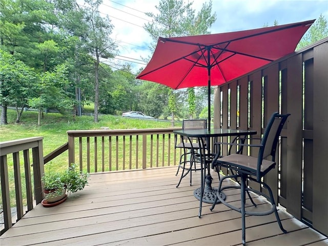 157 Aberdeen Dr, Mccandless, PA 15237 - wooden terrace with outdoor dining space and a yard