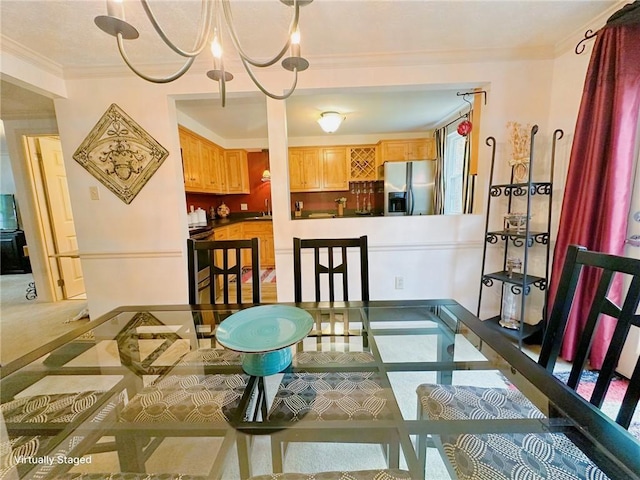 157 Aberdeen Dr, Mccandless, PA 15237 - dining room featuring crown molding and a chandelier