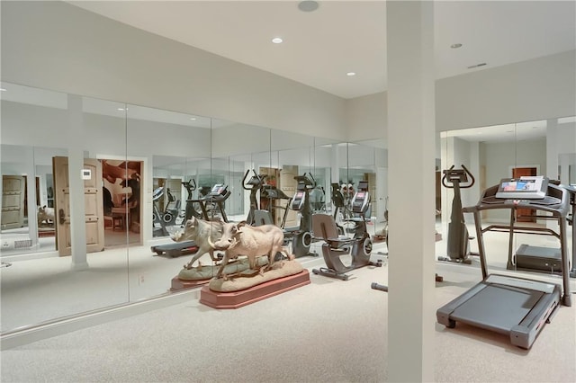 399 Cornetti Rd, Clearfield Twp, PA 16034 - workout area featuring carpet and recessed lighting