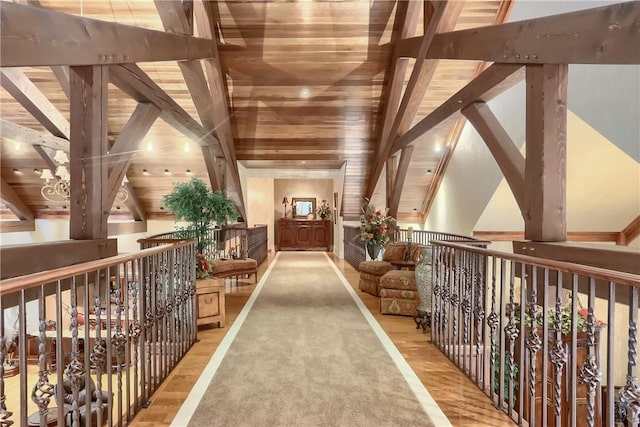 399 Cornetti Rd, Clearfield Twp, PA 16034 - common area featuring a wooden ceiling with exposed beams