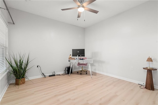 219 Stockton Rdg, Cranberry Twp, PA 16066 - office area featuring wood finished floors and a ceiling fan
