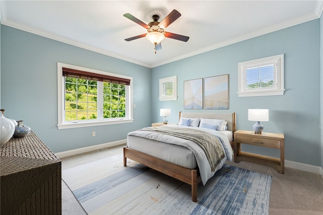416 Willow Ct, Allegheny Twp, PA 15613 - bedroom featuring ornamental molding, carpet, and ceiling fan