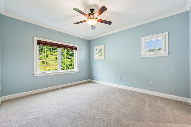 416 Willow Ct, Allegheny Twp, PA 15613 - carpeted spare room with crown molding, plenty of natural light, and ceiling fan