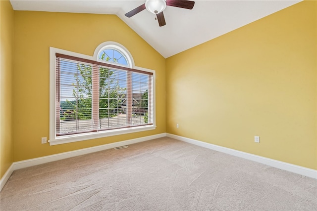 416 Willow Ct, Allegheny Twp, PA 15613 - carpeted spare room featuring a ceiling fan and vaulted ceiling