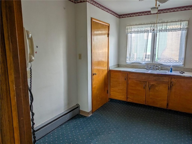 308 E Highland Ave, Ebensburg, PA 15931 - bathroom featuring baseboard heating and a ceiling fan