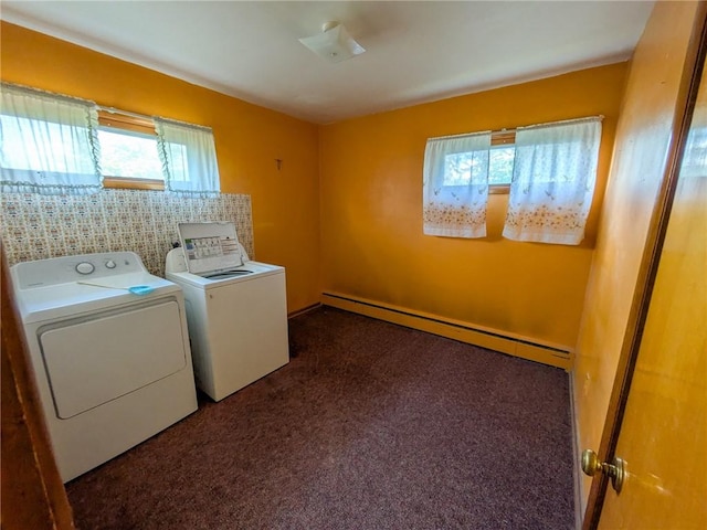 308 E Highland Ave, Ebensburg, PA 15931 - laundry room with separate washer and dryer, a baseboard radiator, and carpet floors
