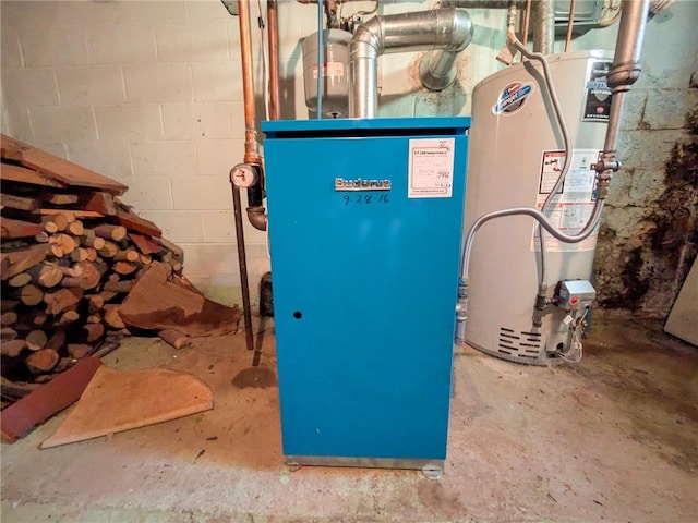 308 E Highland Ave, Ebensburg, PA 15931 - utility room with gas water heater and a heating unit