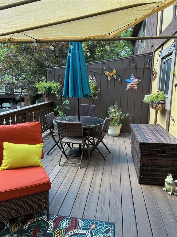 507 Sewickley Heights Dr, Aleppo, PA 15143 - wooden terrace featuring outdoor dining space