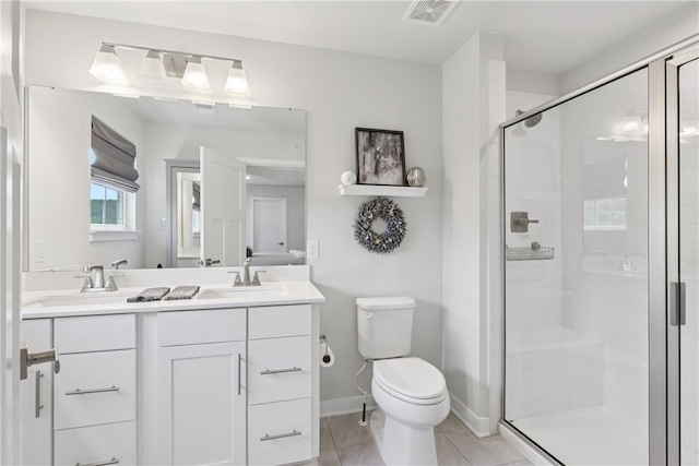 306 Helenium Dr, Adams Twp, PA 16046 - full bath with a stall shower, double vanity, and tile patterned flooring