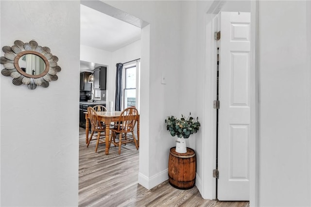 203 Stoney Hollow Rd, Winfield Twp, PA 16023 - hall featuring light wood-style flooring and baseboards