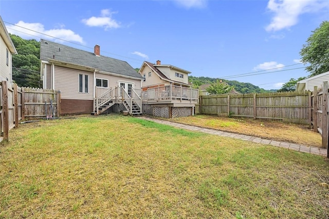107 Ambridge Ave, Leet Twp, PA 15003 - back of property with a wooden deck, a fenced backyard, and stairs