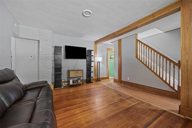 107 Ambridge Ave, Leet Twp, PA 15003 - living area with hardwood / wood-style floors and stairs