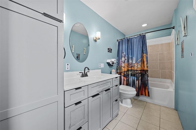 107 Ambridge Ave, Leet Twp, PA 15003 - full bath featuring vanity, tile patterned floors, and shower / tub combo with curtain
