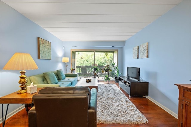 2034 Swallow Hill Rd Unit 419, Pittsburgh, PA 15220 - living area with dark wood-style floors and baseboards