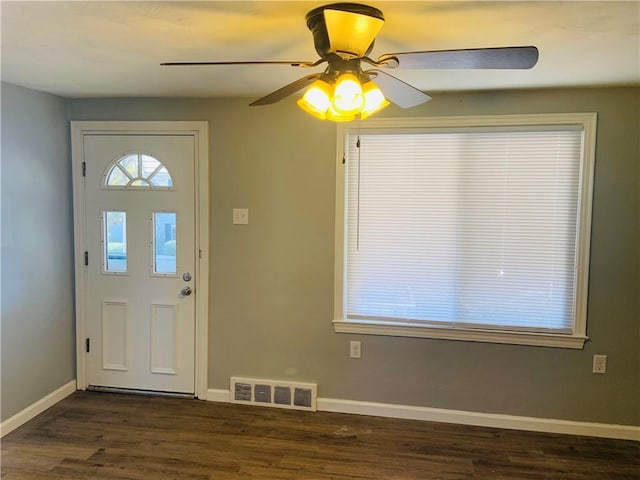 120 Graham Ave N, Versailles, PA 15137 - entryway with dark wood-style flooring and a ceiling fan