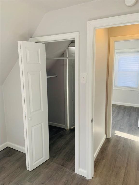 120 Graham Ave N, Versailles, PA 15137 - hall with dark wood-style flooring and lofted ceiling