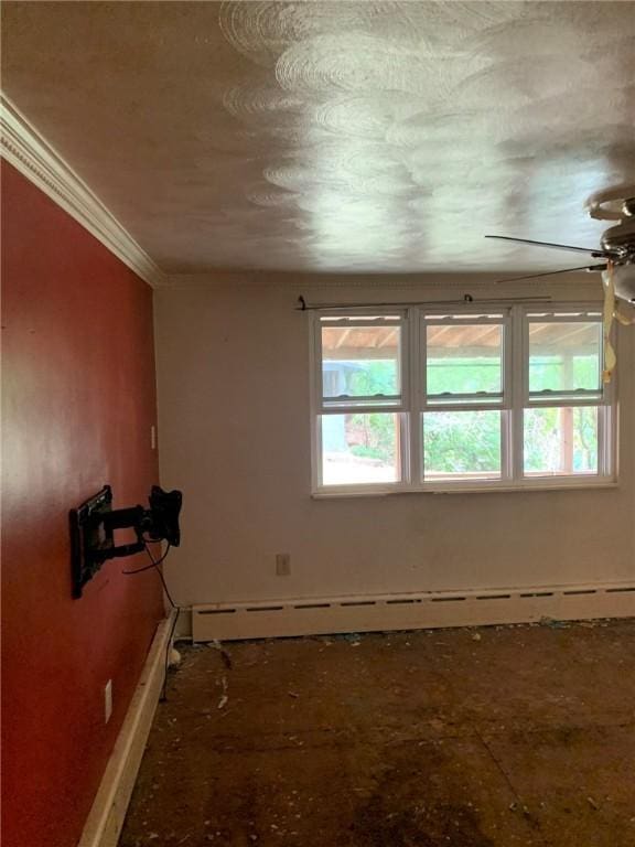 1309 Denise St, Overbrook, PA 15210 - empty room with a baseboard radiator and a ceiling fan