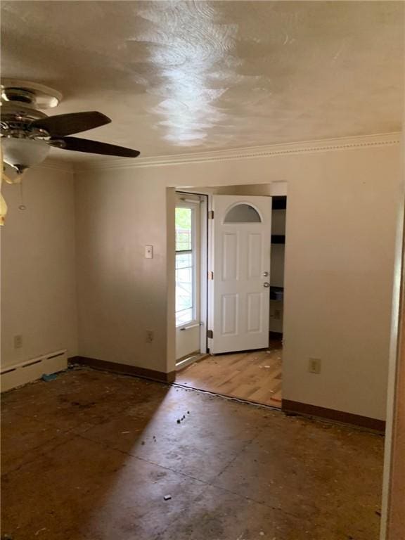 1309 Denise St, Overbrook, PA 15210 - entryway featuring a ceiling fan and baseboard heating