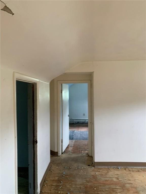 1309 Denise St, Overbrook, PA 15210 - hall featuring a baseboard radiator and lofted ceiling