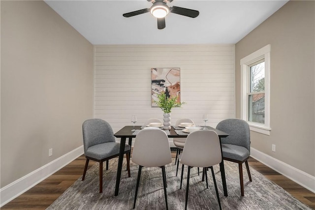 1122 Wade St, Aliquippa, PA 15001 - dining area with a ceiling fan and dark wood finished floors