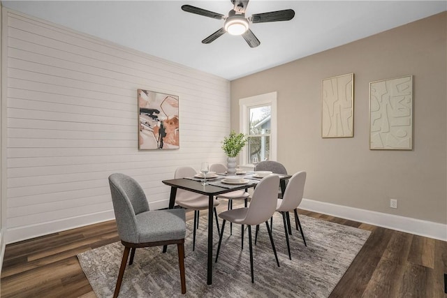 1122 Wade St, Aliquippa, PA 15001 - dining space featuring a ceiling fan and wood finished floors