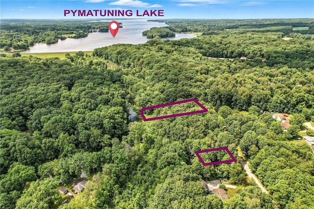3067 N 3rd St, Jamestown, PA 16134 - aerial overview of property's location featuring property parcel outlined and a nearby body of water