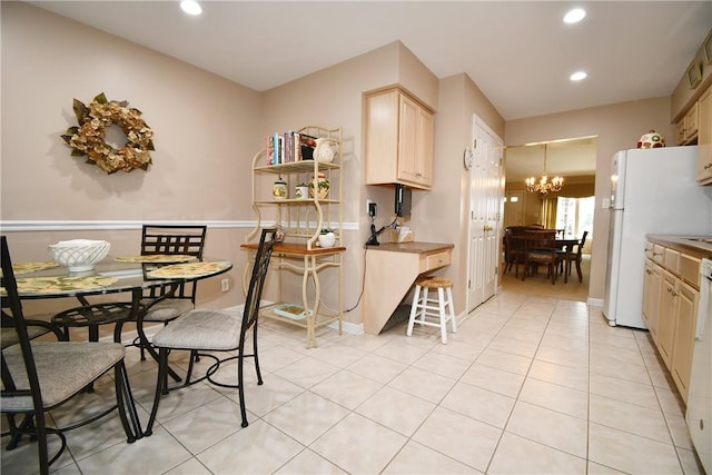 1065 Duncan Ln, Whitehall, PA 15236 - dining space featuring a chandelier, recessed lighting, and light tile patterned flooring