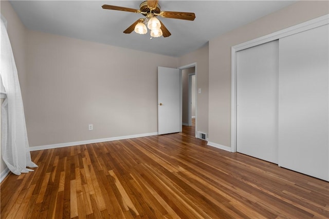 108 Dave St, Daugherty Twp, PA 15066 - unfurnished bedroom with wood finished floors, a closet, and a ceiling fan
