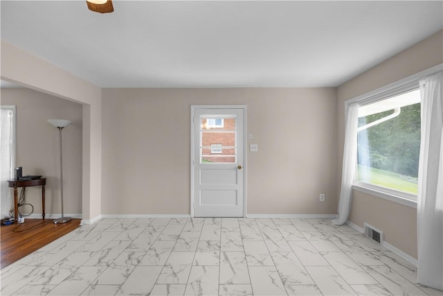 108 Dave St, Daugherty Twp, PA 15066 - empty room featuring light marble finish floors