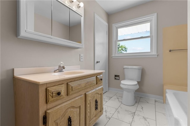 108 Dave St, Daugherty Twp, PA 15066 - full bathroom featuring vanity, a bathtub, and marble look tiles