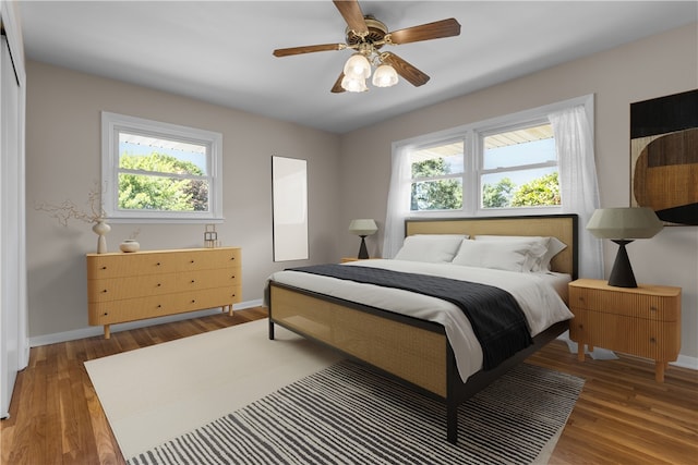 108 Dave St, Daugherty Twp, PA 15066 - bedroom with multiple windows, wood finished floors, and ceiling fan