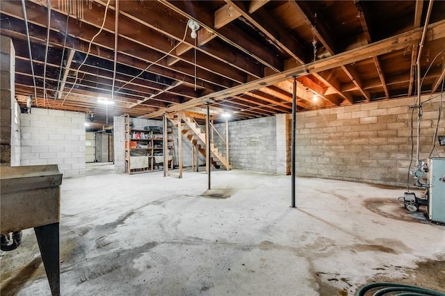 304 Wirsing Rd, Wharton Twp, PA 15440 - unfinished basement with stairs