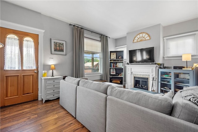1246 Clairhaven St, Crafton Heights, PA 15205 - living area featuring hardwood / wood-style flooring and a fireplace