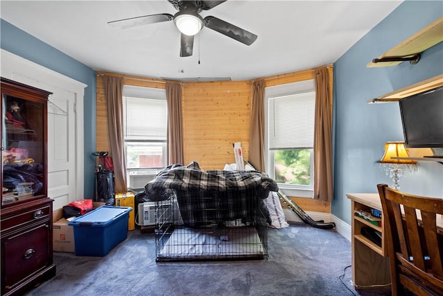 1246 Clairhaven St, Crafton Heights, PA 15205 - bedroom with carpet, multiple windows, and a ceiling fan