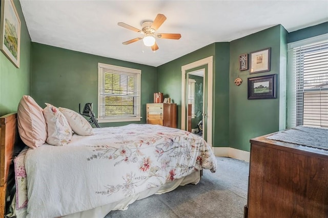 432 Kenmont Ave, Mt Lebanon, PA 15228 - bedroom with carpet, multiple windows, and ceiling fan