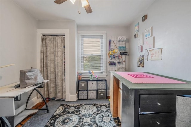 432 Kenmont Ave, Mt Lebanon, PA 15228 - carpeted bedroom with baseboards and ceiling fan