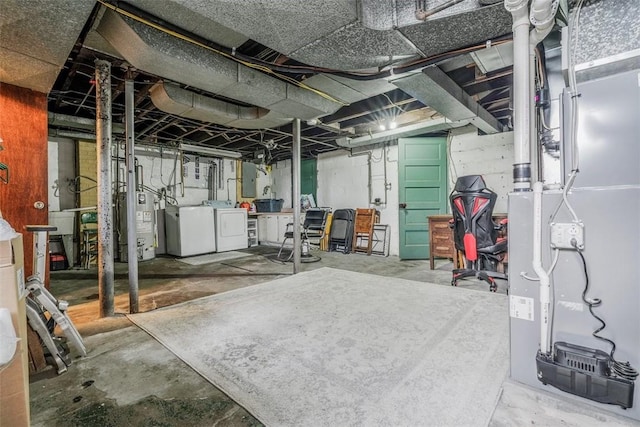 432 Kenmont Ave, Mt Lebanon, PA 15228 - unfinished below grade area featuring gas water heater, independent washer and dryer, and heating unit
