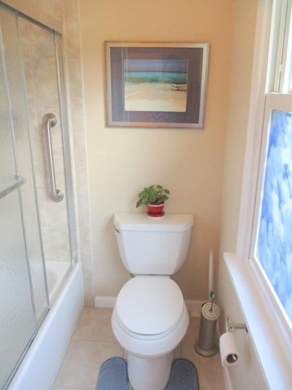 5025 Bocktown Rd, Hopewell Twp, PA 15001 - full bath featuring tile patterned floors and shower / bath combination with glass door