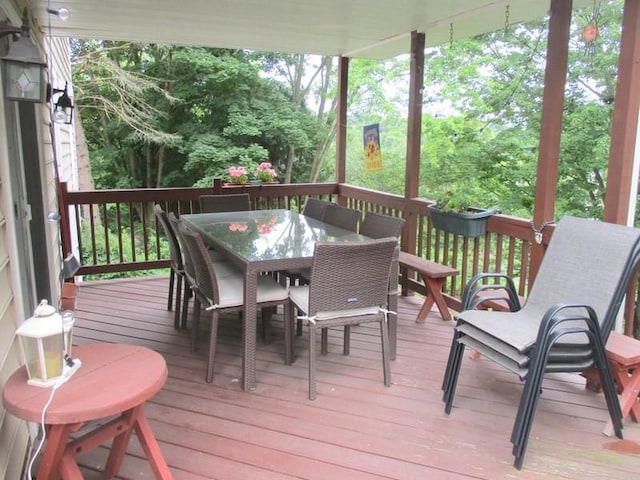 5025 Bocktown Rd, Hopewell Twp, PA 15001 - wooden deck with outdoor dining space