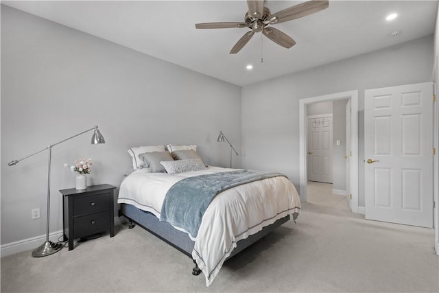 228 Highpointe Dr, Pittsburgh, PA 15220 - carpeted bedroom with recessed lighting and a ceiling fan