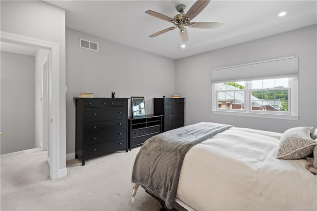 228 Highpointe Dr, Pittsburgh, PA 15220 - bedroom with light carpet and a ceiling fan