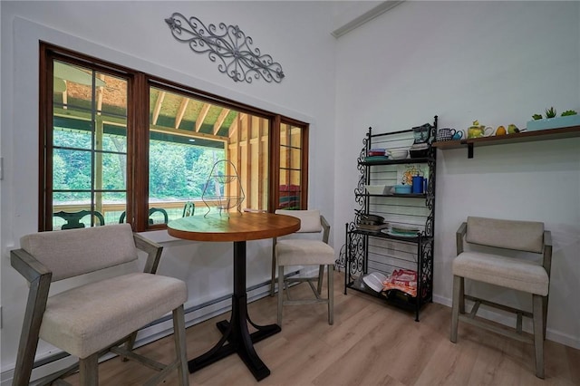214 Youngs Ln, Sugarcreek, PA 16323 - dining area featuring light wood-style flooring and baseboards