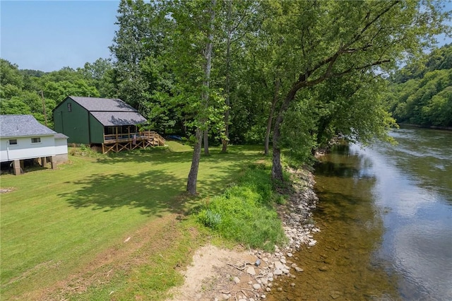 214 Youngs Ln, Sugarcreek, PA 16323 - view of green lawn with a water view