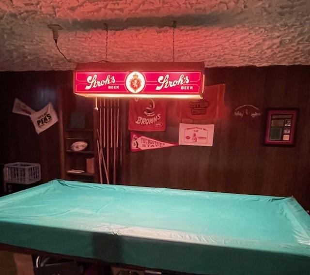 39 Hogue Rd, West Middlesex Boro, PA 16159 - recreation room with wooden walls and billiards
